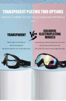 Gafas de natación con marco grande, impermeables y antivaho, gafas de buceo para hombres y mujeres, 1pc - details 3
