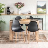 Juego de 4 sillas de comedor con asiento y respaldo suaves, con patas de metal macizo, para salón, dormitorio, cocina o comedor, ante marrón - details 54