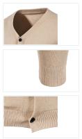 Cárdigan de punto para hombre, M-5XL de otoño, suéter fino básico elástico ajustado con cuello en V, abrigo informal versátil de Color sólido, 2024 - details 5