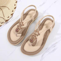 Sandalia Verano 2025 Sandalias para mujer Zapatos planos extragrandes tejidos con cuentas de madera - details 2