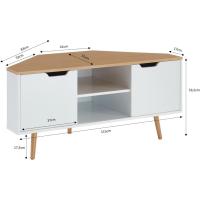 Mueble de TV, Cloruro de polivinilo, Roble y Blanco, L115cm - details 2