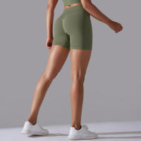 Pantalones cortos de Yoga para mujer, Shorts deportivos de secado rápido, realce de glúteos, sin costuras, para entrenamiento de ciclismo y gimnasio - details 30