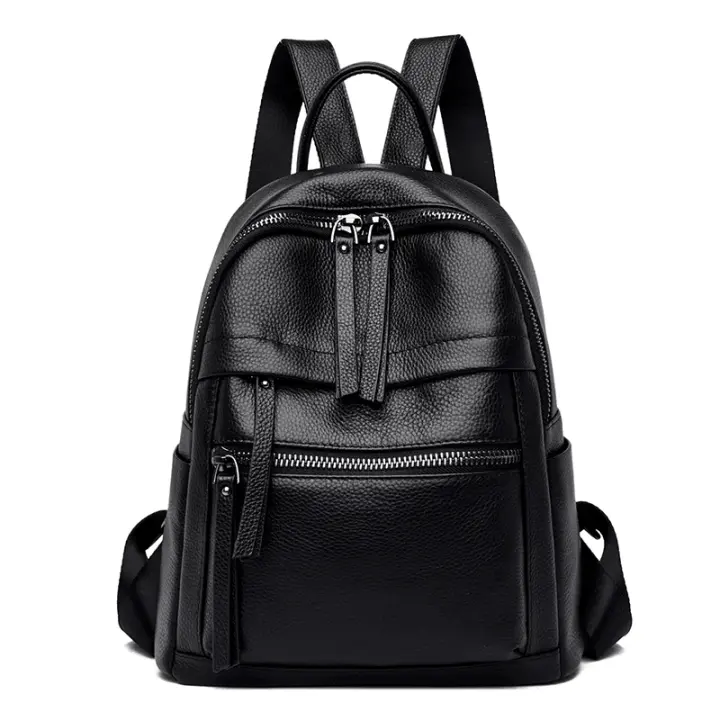 Mochila De piel de vaca para mujer y niña, morral de cuero suave de alta calidad, gran capacidad para viajes y ocio - 1