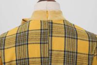Vestido Midi de Cuello Alto con Lazo de Cuadros Retro Moda de Invierno para Mujeres Hepburn - details 15