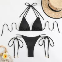 Subsistema especializado para mujer con bikini traje de baño sexy de color sólido para mujer - details 10