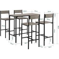 OGT14-N Conjunto Mesa Alta de Bar y 4 Taburetes con Respaldos Estilo Industrial,ES (Madera) - details 3