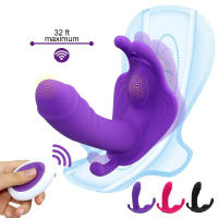 Vibrador multifrecuencia para Mujer, dispositivo de control remoto inalámbrico, con hueco de salto de mariposa, para adultos - details 1