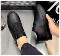 Moda al aire libre Pu cuero altura creciente zapatos corrientes casuales negros, zapatos deportivos para hombres - details 13