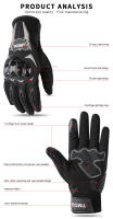SUOMY-Guantes impermeables de invierno para hombre y mujer, manoplas de Moto, Motocross, motociclista, pantalla táctil, equipo de M-XXL - details 6