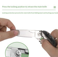 Cuchillo Plegable de Acero Inoxidable 420 con Bolsillo Multifuncional Portátil con Tenedor y Cuchara para Supervivencia al Aire Libre y Camping Herramientas de Mano Desmontables - details 5