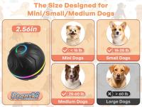 Pelota interactiva para juguetes para perros, pelotas para perros rodantes que rebote automático activadas en movimiento con luces LED, juguete interactivo inteligente para perros cachorros/pequeños/medianos y recargable por USB - details 3