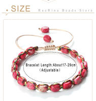 Pulsera con cuentas de piedra Natural del emperador bohemio para mujeres y hombres, brazalete ajustable hecho a mano, cuerda trenzada, regalos de joyería de moda para Yoga - details 1