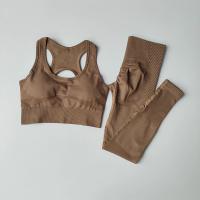 Conjunto de Yoga Sin Costuras Conjunto Deportivo para Mujer de Nylon Sólido con Cuello Redondo - details 12