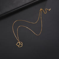Collar Colgante De Gato Lindo Skyrim Para Mujeres Y Niñas Cadena De Metal Inoxidable Moda Joyería Regalo Amigo Color Frío - details 15