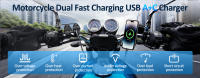 Cargador USB Tipo-C de Motocicleta 2 IN 1 Carga Rápida en Manillar Impermeable - details 1