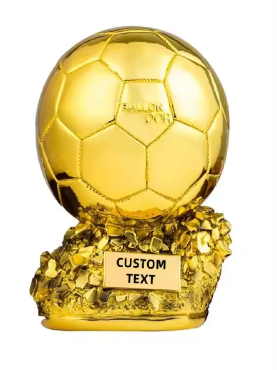Copa de fútbol de Europa de 25CM, Balón de Oro, decoración de oficina con tecnología galvanizada, regalo de resina - 1