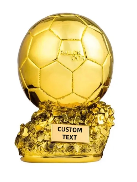 Copa de fútbol de Europa de 25CM, Balón de Oro, decoración de oficina con tecnología galvanizada, regalo de resina - 1