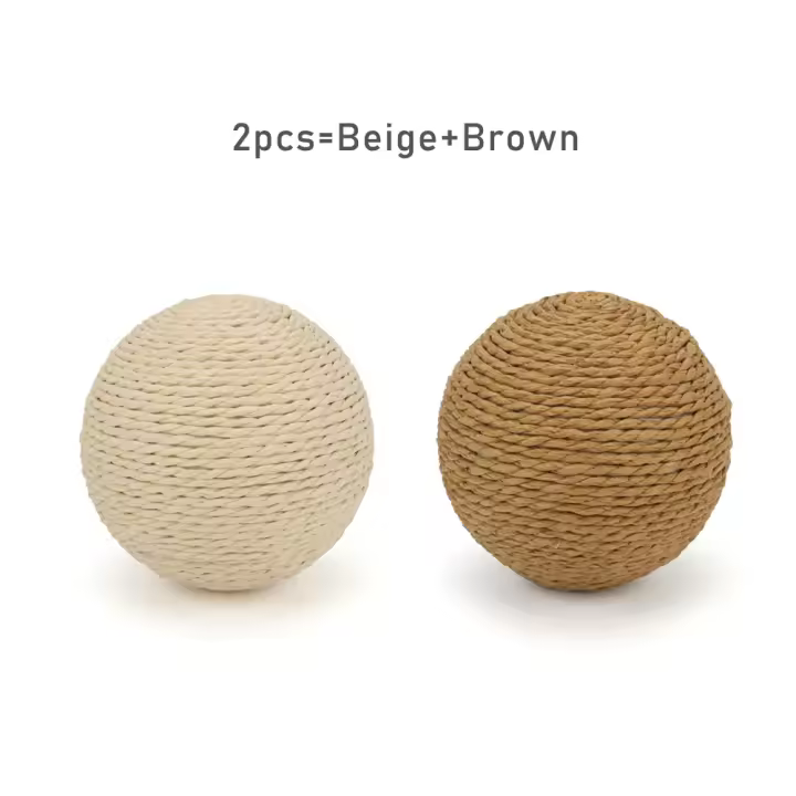 Juguete para gato con cuerda de papel de 10cm, juguete interactivo para morder, juguetes para rascar, rascador para gatos divertido, suministros para mascotas - 1