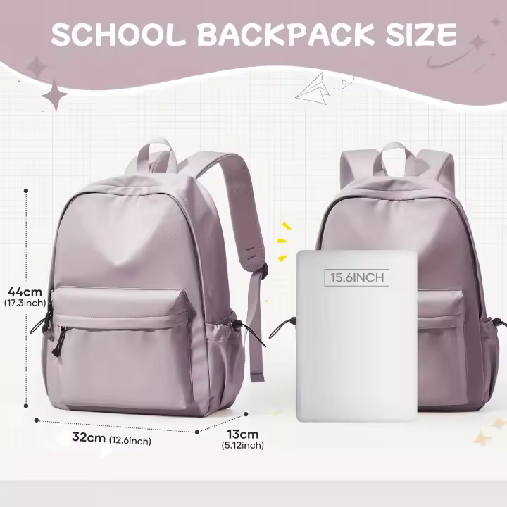 Moqueta Ligera de Nailon para Viajes Universitarios - Bolso Portátil Resistente con Múltiples Compartimentos y Correas Acolchadas, Diseño Elegante y Minimalista para Estudiantes Hombres y Mujeres (Secundaria, Preparatoria, Trabajo), Mochila Escolar - 1