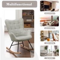 Mecedora Comoda para Adulto Mecedora Relajante de Metal Gris para Dormitorio y Salón 69x90x95 cm - details 4