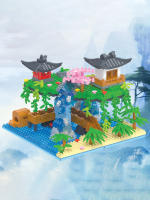 Peach Blossom Pond Building Block Girl's Chinese Style Series Assembly Particle High difficulty Puzzle Assembly Toy - details 2