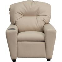Chandler de Vinilo para niños reclinable con portavasos y reclinable de Seguridad, Silla reclinable contemporánea para niños, admite hasta 90 lbs, Beige - details 11