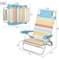 Pack de 2 sillas Plegables multiposición para Playa, jardín, terraza o Camping, 5 Posiciones Diferentes, Medidas 48x46x84 cm, Altura 21 cm, Reforzadas, Incluye asa de Transporte (85479) - details 16