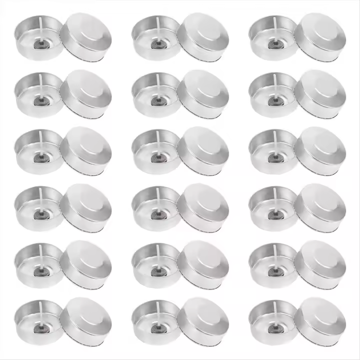 100 Juegos de Portavelas de Aluminio, Estuches Vacíos para Velas, Recipientes para Cera de Vela con Mechas para Manualidades y Velas DIY - 1