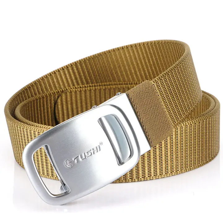 Cinturón Casual de Nylon Versátil Tamaño Grueso de 3.5CM con Hebilla de Aleación - 1