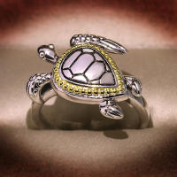 Anillo de plata de ley S925 con forma de tortuga, oro de 14 quilates, diseño de nicho para mujer, joyería de regalo - details 2