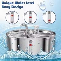 Fuente de agua para gatos de doble cuenco de 3 litros/101 oz, fuente para beber para mascotas de acero inoxidable, cuencos para gatos 2 en 1 para agua de comida (agua-agua), dispensador automático de agua para perros ultrasilencioso con bomba y 5 filtros - details 5
