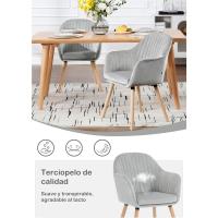 Silla de Comedor Estilo Vintage Juego de 1, Silla Cocina, Silla Nordica con Respaldo y Reposabrazos, Tela Pana, Estructura de Madera, Sillas para Tocador, Escritorio, Crema, EZS26cm-1 - details 15