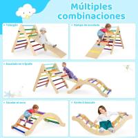 Escalador triangular de madera para niños pequeños, escalera para bebés, gimnasio interior, patio de juegos - details 11