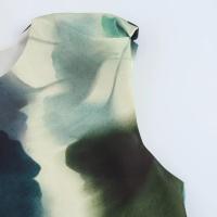 Vestido estampado de seda y satén con textura de temperamento de mujer europea y americana - details 4