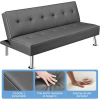 Sofá Cama Plegable de 3 Plazas Tapizado de Piel Sintética Tamaño 166.5 X94 cm Capacidad 350 KG - details 15