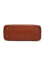 Bolso de cuero encerado para mujer, bolsa de hombro con doble correa, sencillo, para compras, 2022 - details 14
