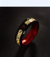 Anillo de tungsteno unisex, alianza de boda de circonita azul, anillo de fibra de carbono con dragón celta - details 5