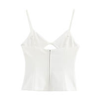 Top de Dos Colores para Mujer OUWU Diseño Ahuecado, Decoración con Lazo, Top de Color Sólido con Tirantes, Ropa de Calle Sexy Dulce Y2K - details 3