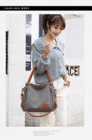 Bolso de hombro de mujer de lona cruzado de gran capacidad para estudiante literario simple - details 10