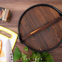 Estufa colgante multifuncional de hierro fundido con tapa de madera para acampar al aire libre, bolsas de almacenamiento para ol - details 11