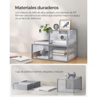 Cajas de Zapatos de Plástico Juego de 18 Organizadores Plegable, Apilable, Transparente, Blanco - details 18