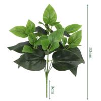 Nuevas 7 cabezas de plantas verdes artificiales 33cm plantas falsas simuladas hojas verdes de plástico decoración de boda - details 0