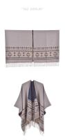Chal grande de punto dividido para otoño e invierno de 2023, capa cálida con borlas de estilo étnico bohemio, oferta especial - details 9