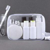 Bolso cosmético impermeable del PVC de los hombres de las señoras claras con la caja del organizador del cuarto de baño del viaje de la cremallera - details 4