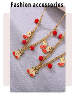 Maple inoxidable ZIRCON Árbol de Navidad Colección de Navidad collar Colgantes pendientes pulsera juego adecuado para Niñas accesorios Elegantes - details 6