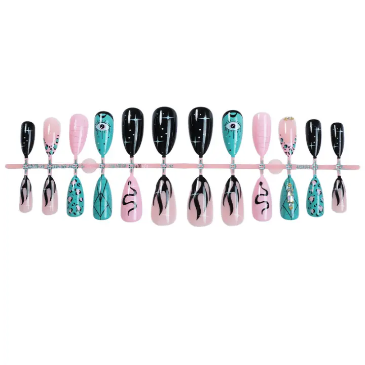 Peinado cool uñas personalidad chica caliente uñas largas uñas piezas de uñas premium sentido uñas falsas - 1