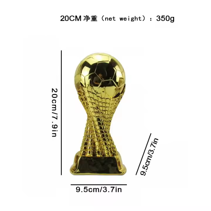 Reunión escolar de deportes partido de fútbol trofeo del mejor jugador Golden Ball recuerdo de partido de fútbol 20 24 28cm - 1