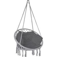 Silla Colgante Exterior con Flecos, Hamaca con Conjines y Kit de Suspensión, Ø80cm Silla Columpio para Interior y Exterior, Beiges - details 28