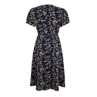 Summer floral print women boho short sleeve v neck split elegant a line party beach dress - details 32