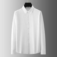 hombre manga larga ropa hombre Nueva camisa informal de negocios de manga larga de Color sólido para hombre, resistente a las arrugas, cómoda, versátil para todas las estaciones - details 6